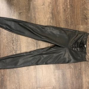 Zara Lace up faux leather pants